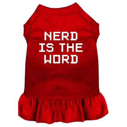 Nerd is the Word Screen Print Dress Red 4X (22)