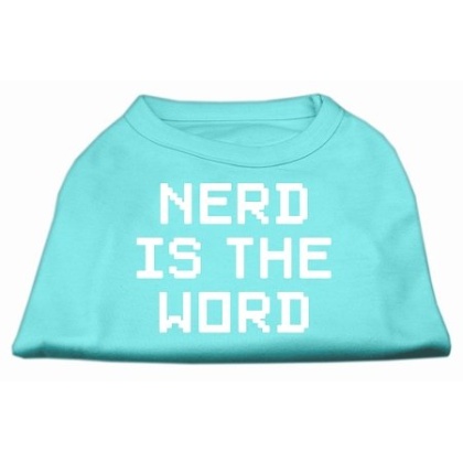 Nerd is the Word Screen Print Shirt Aqua L