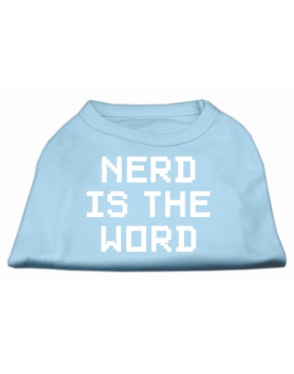 Nerd is the Word Screen Print Shirt Baby Blue L
