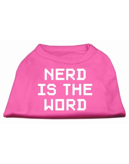 Nerd is the Word Screen Print Shirt Bright Pink L