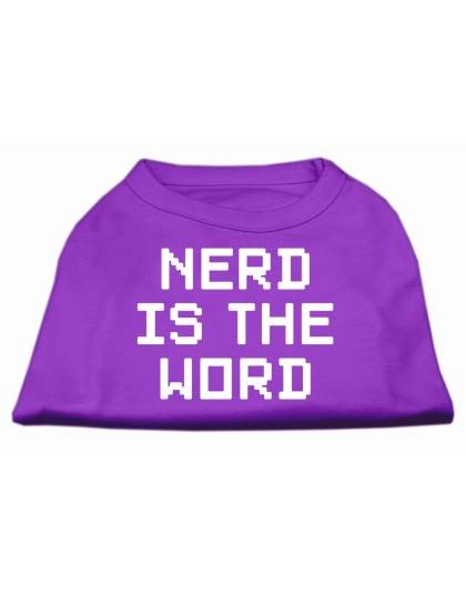 Nerd is the Word Screen Print Shirt Purple L