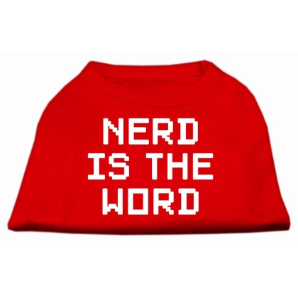 Nerd is the Word Screen Print Shirt Red L