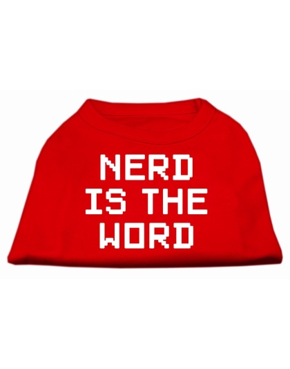 Nerd is the Word Screen Print Shirt Red L