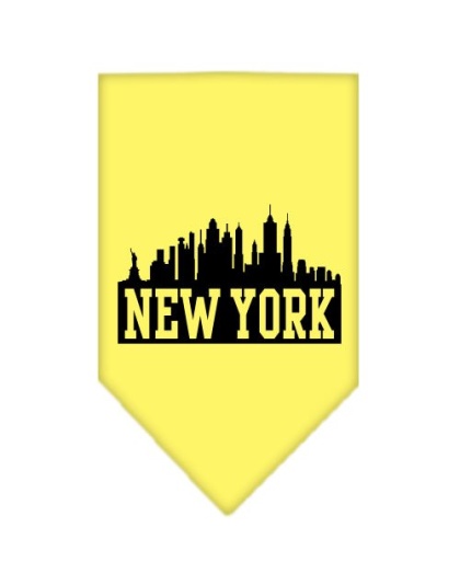 New York Skyline Screen Print Bandana Yellow Large