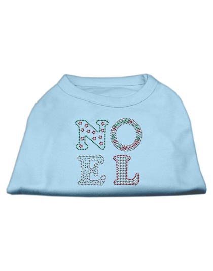 Noel Rhinestone Dog Shirt Baby Blue Lg