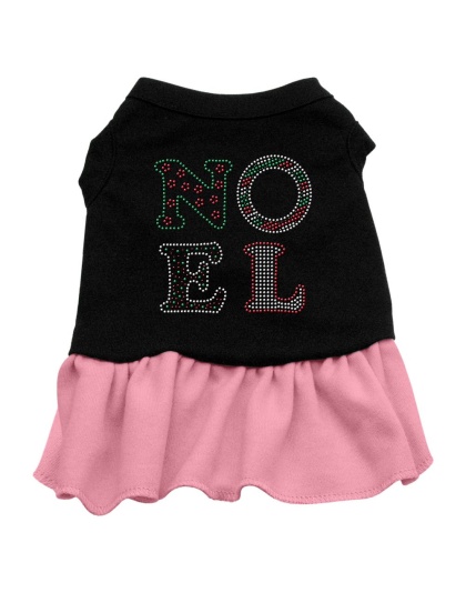 Noel Rhinestone Dress Black with Pink Lg