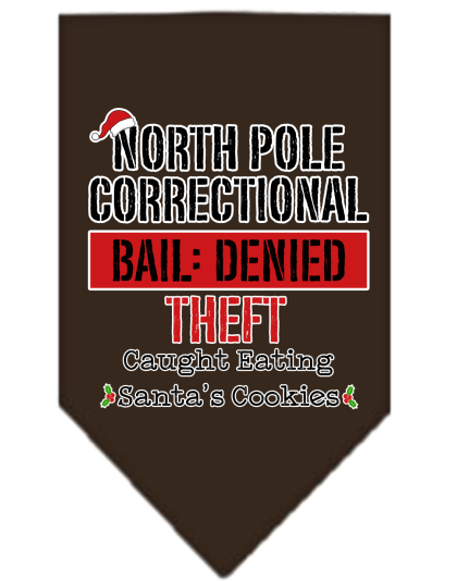 North Pole Correctional Screen Print Bandana Cocoa Size Small