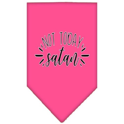 Not Today Satan Screen Print Bandana Bright Pink Large