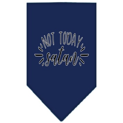 Not Today Satan Screen Print Bandana Navy Blue large