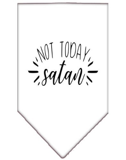 Not Today Satan Screen Print Bandana White Large