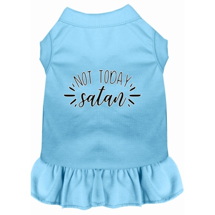 Not Today Satan Screen Print Dog Dress Baby Blue 4X (22)