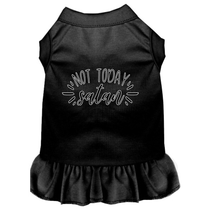 Not Today Satan Screen Print Dog Dress Black 4X (22)