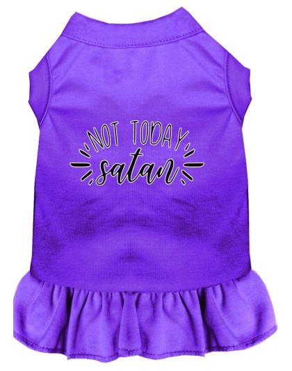 Not Today Satan Screen Print Dog Dress Purple 4X (22)