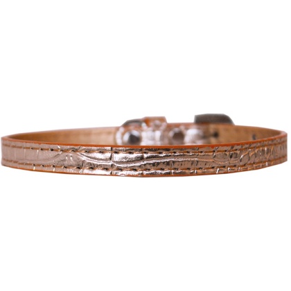 Omaha Plain Croc Dog Collar Copper Size 10