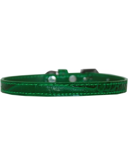 Omaha Plain Croc Dog Collar Emerald Green Size 10