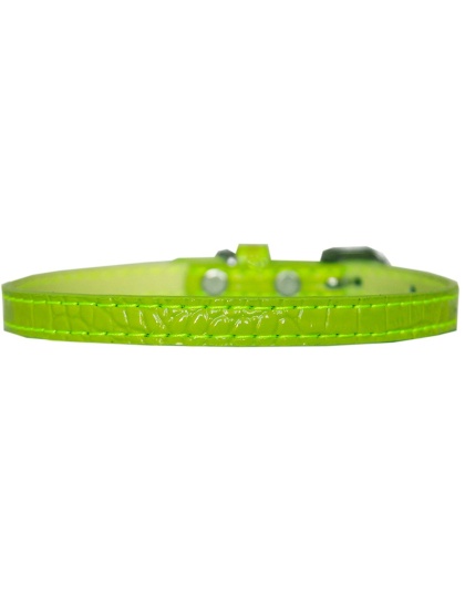 Omaha Plain Croc Dog Collar Lime Green Size 10