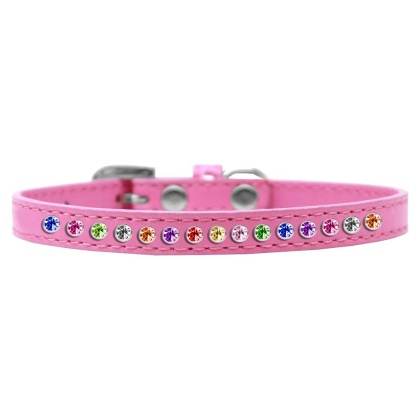 One Row Confetti Size 10 Bright Pink Puppy Collar