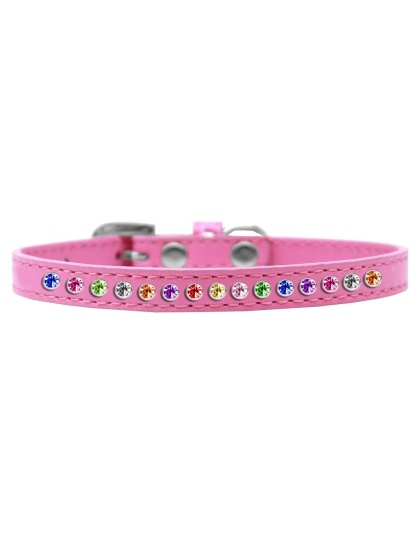 One Row Confetti Size 10 Bright Pink Puppy Collar