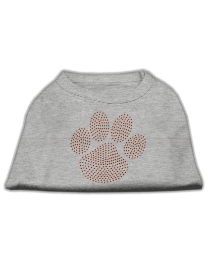 Orange Paw Rhinestud Shirts Grey L