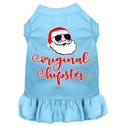 Original Hipster Screen Print Dog Dress Baby Blue 4X (22)