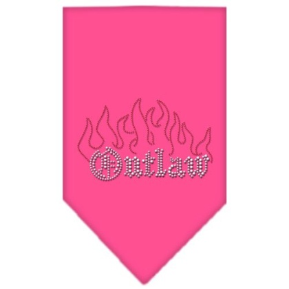 Outlaw Rhinestone Bandana Bright Pink Large