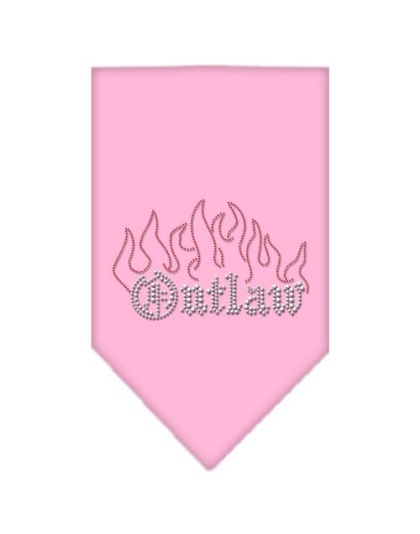 Outlaw Rhinestone Bandana Light Pink Large