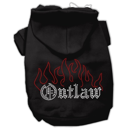 Outlaw Rhinestone Hoodies Black L