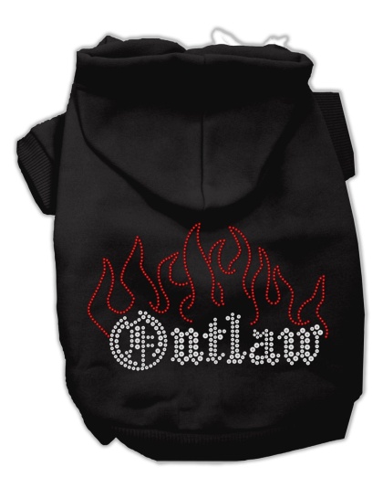 Outlaw Rhinestone Hoodies Black L