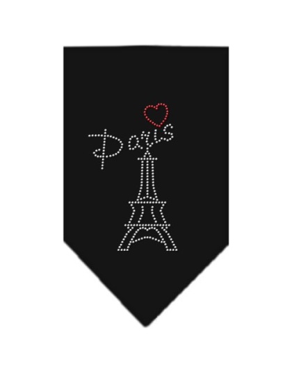 Paris Rhinestone Bandana Black Large