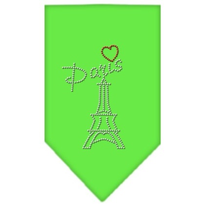 Paris Rhinestone Bandana Lime Green Large