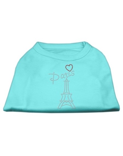 Paris Rhinestone Shirts Aqua L