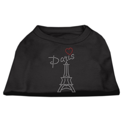 Paris Rhinestone Shirts Black L