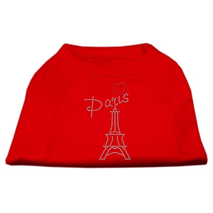 Paris Rhinestone Shirts Red L