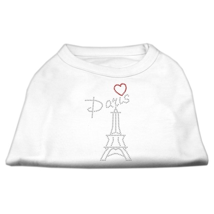 Paris Rhinestone Shirts White L