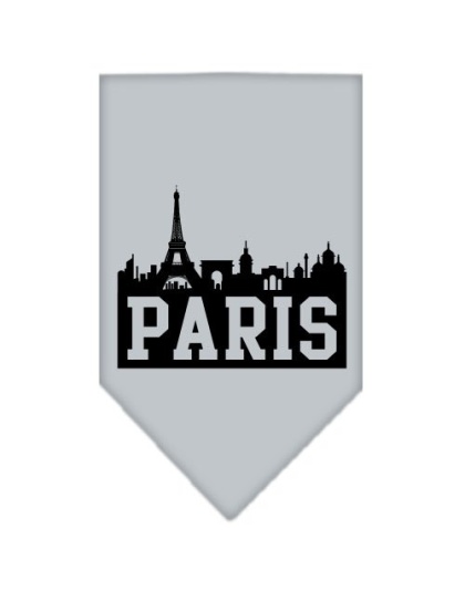 Paris Skyline Screen Print Bandana Grey Large