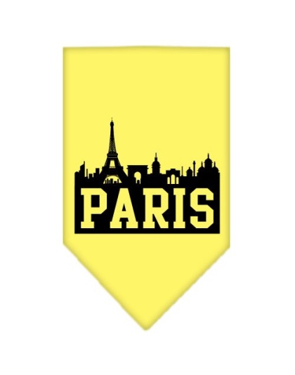 Paris Skyline Screen Print Bandana Yellow Large