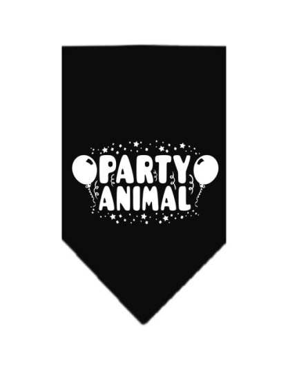 Party Animal Screen Print Bandana Black Large