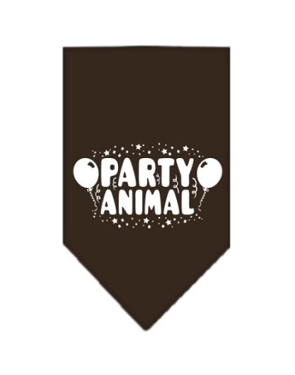 Party Animal Screen Print Bandana Cocoa Large