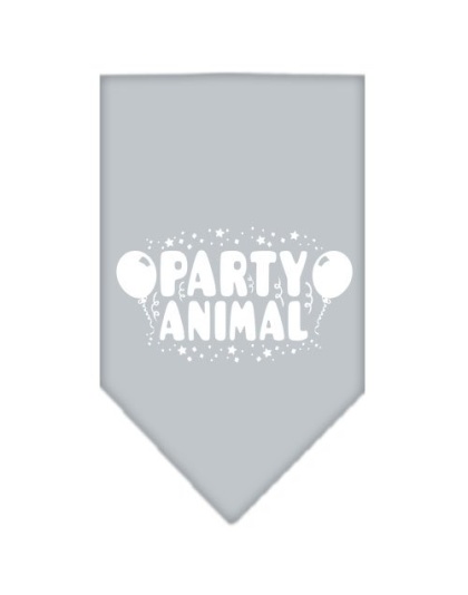 Party Animal Screen Print Bandana Grey Large