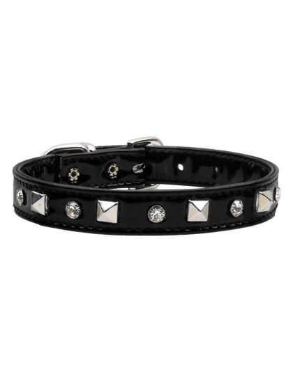 Patent Crystal and Pyramid Collars Black 10