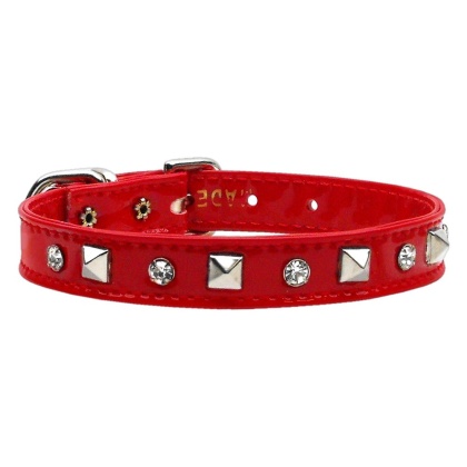 Patent Crystal and Pyramid Collars Red 10