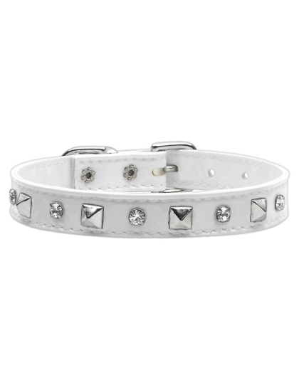 Patent Crystal and Pyramid Collars White 10