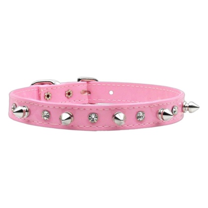 Patent Crystal and Spike Collars Pink 10