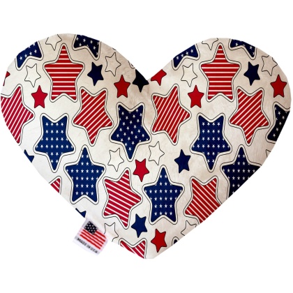 Patriotic Stars 6 Inch Canvas Heart Dog Toy