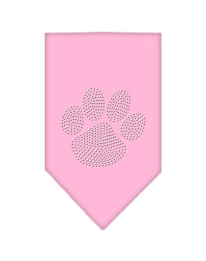 Paw Clear Rhinestone Bandana Light Pink Large