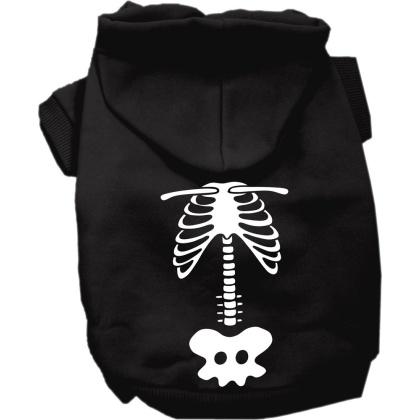 Paw Skellington Costume Screen Print Dog Hoodie Black Size XS