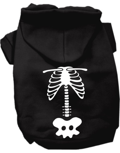 Paw Skellington Costume Screen Print Dog Hoodie Black Size XS