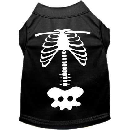 Paw Skellington Costume Screen Print Dog Shirt Black Size XS
