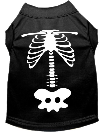 Paw Skellington Costume Screen Print Dog Shirt Black Size XS