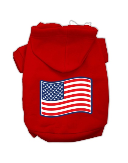 Paws and Stripes Screen Print Pet Hoodies Red Size L